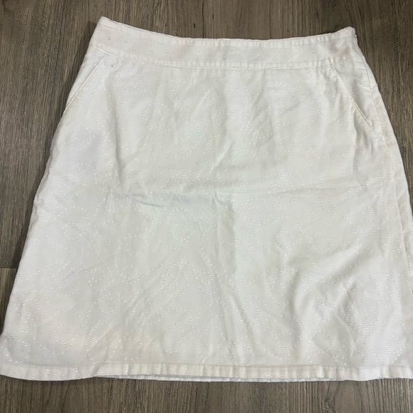 The Limited White Eyelet Cotton Skirt Sz M Lined Floral Cottagecore Coquette - Picture 1 of 10